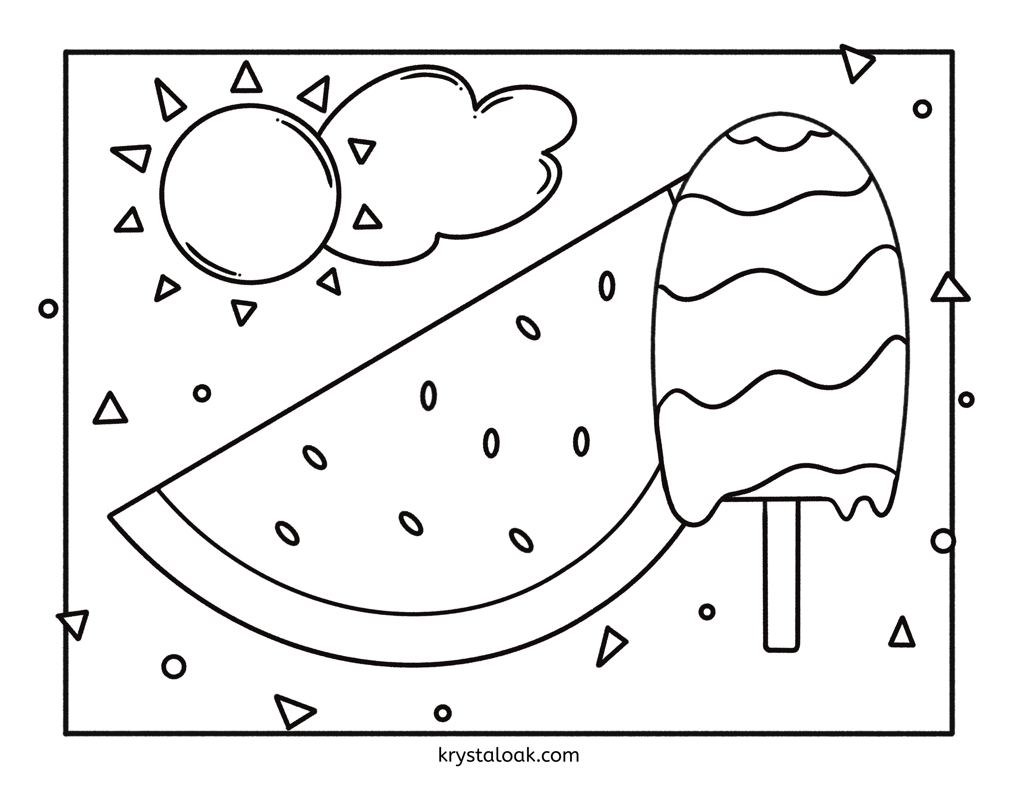 Preview of Free July Summer Coloring Page