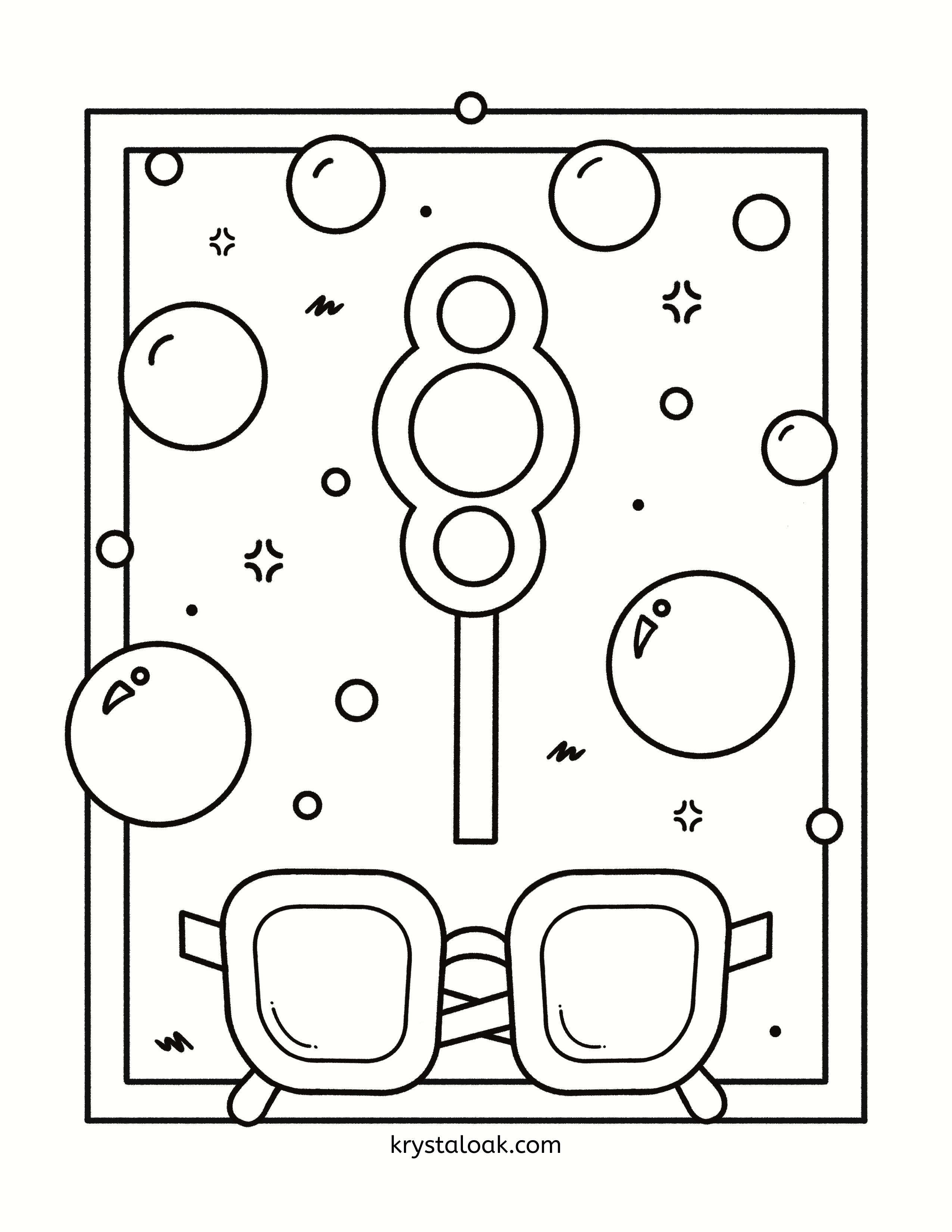 Preview of Free June Bubbles Coloring Page